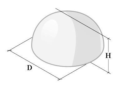 размер полусферы из бетона